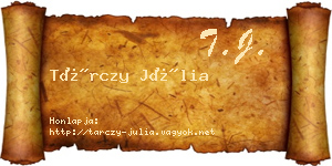 Tárczy Júlia névjegykártya